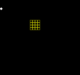 Diamond Chase gameplay: a white diamond and yellow target