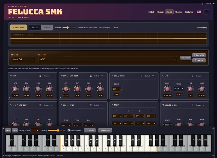 Felucca SMK Studio in the Arcade ’84 theme