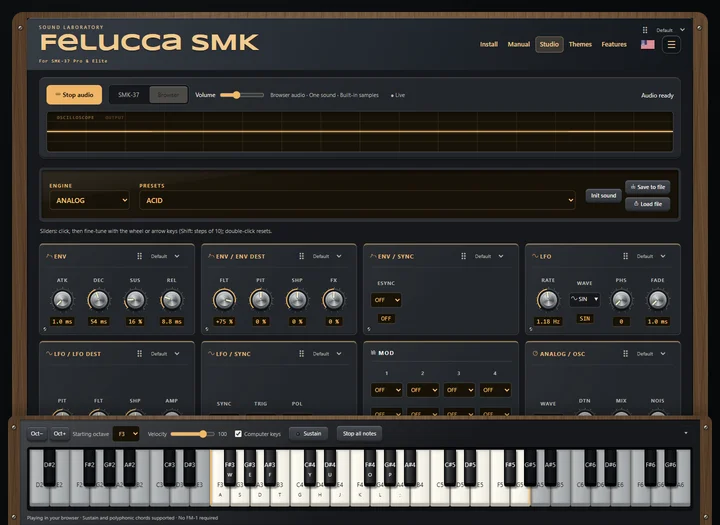 Felucca SMK Studio in the Midnight Studio theme