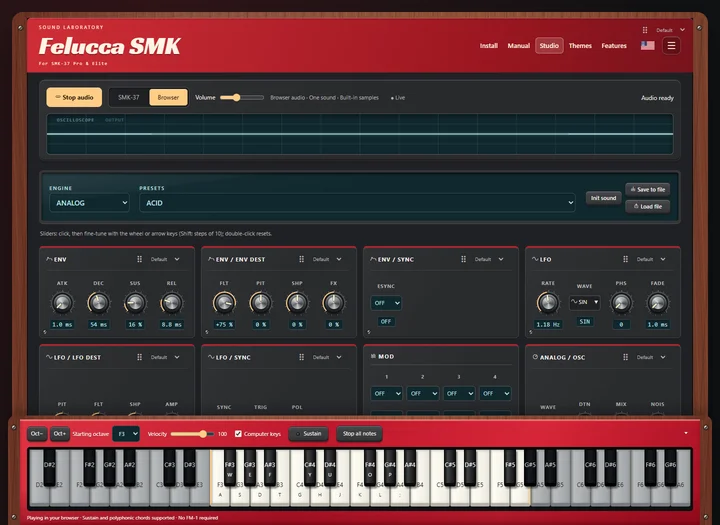 Felucca SMK Studio in the Stage Red theme