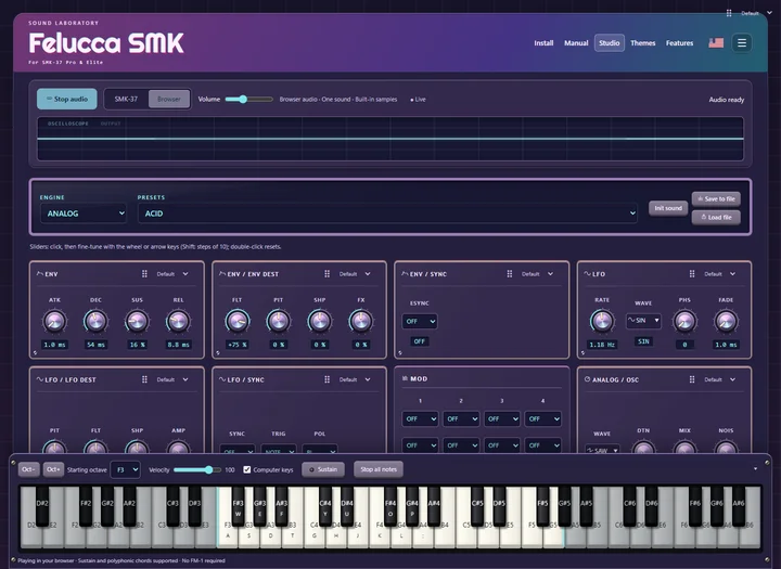 Felucca SMK Studio in the Vaporwave theme