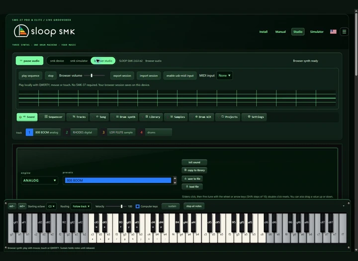 Sloop SMK Studio in the Matrix theme