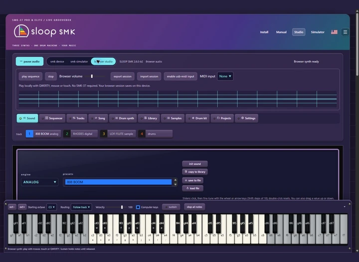 Sloop SMK Studio in the Vaporwave theme