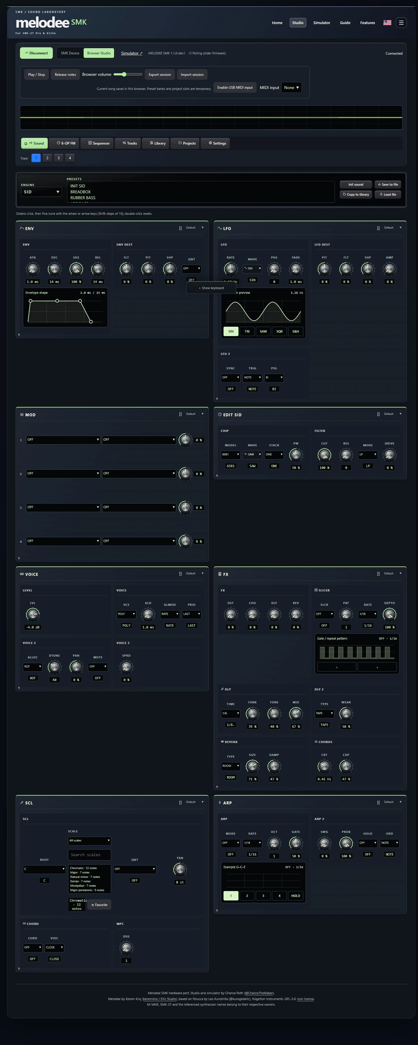 Melodee SMK browser Studio preview